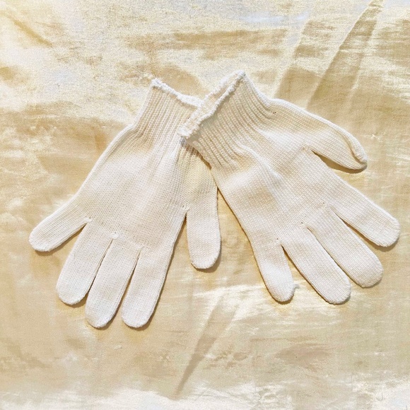 GLOVES, HAND PROTECTION, MEN'S ONE SIZE, WHITE, 70% NYLON 30% POLYESTER, BY HUC - Picture 2 of 3